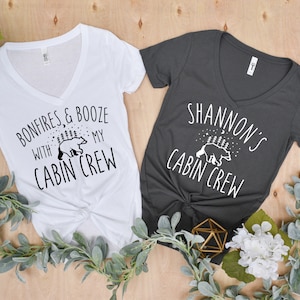 Cabin Bachelorette Party shirts,  Mountain Bachelorette Party,  Flannel Bachelorette Party, Cabin Crew, Bonfires and booze