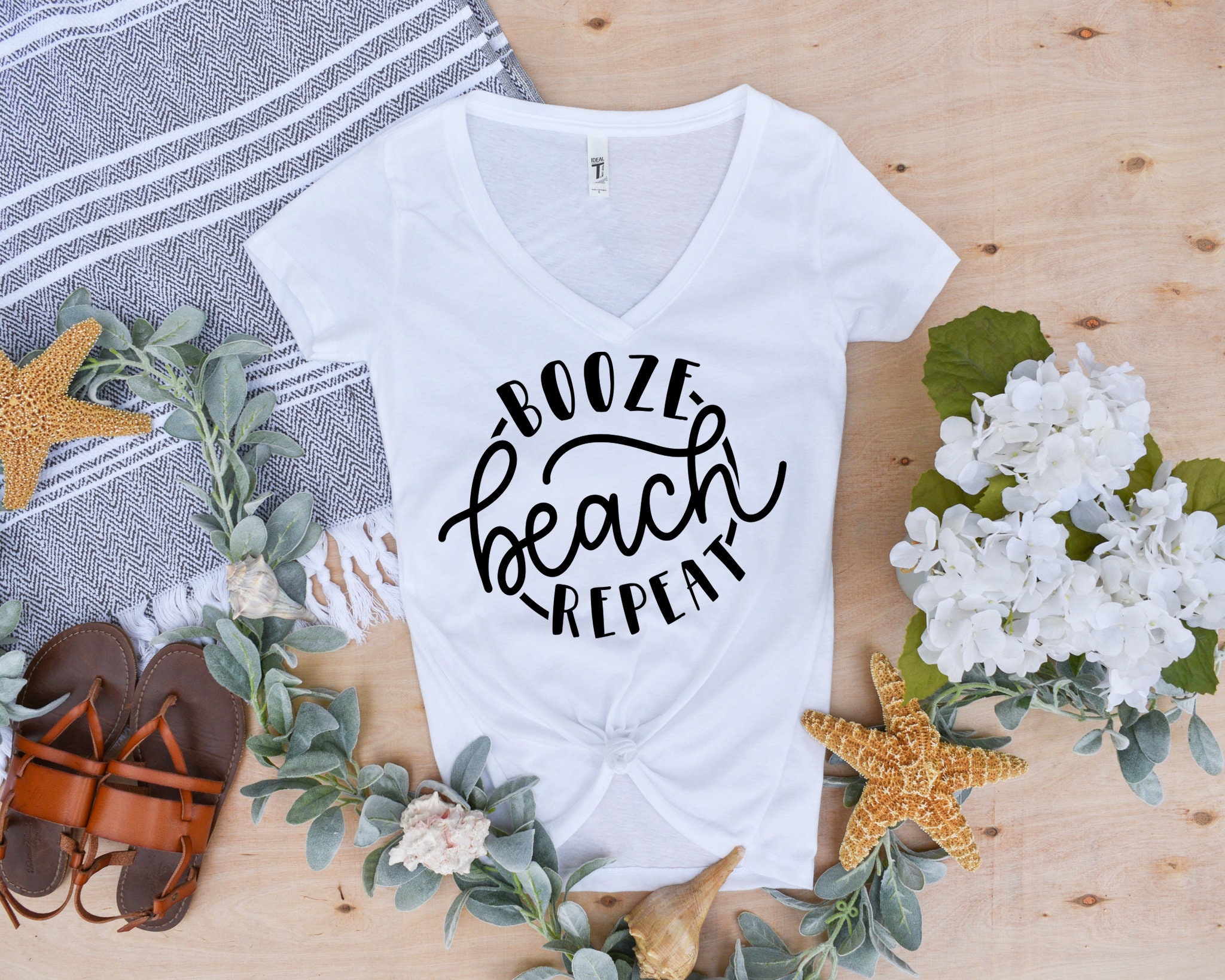 Girls Beach Trip Shirts Booze Beach Repeat Beach Etsy
