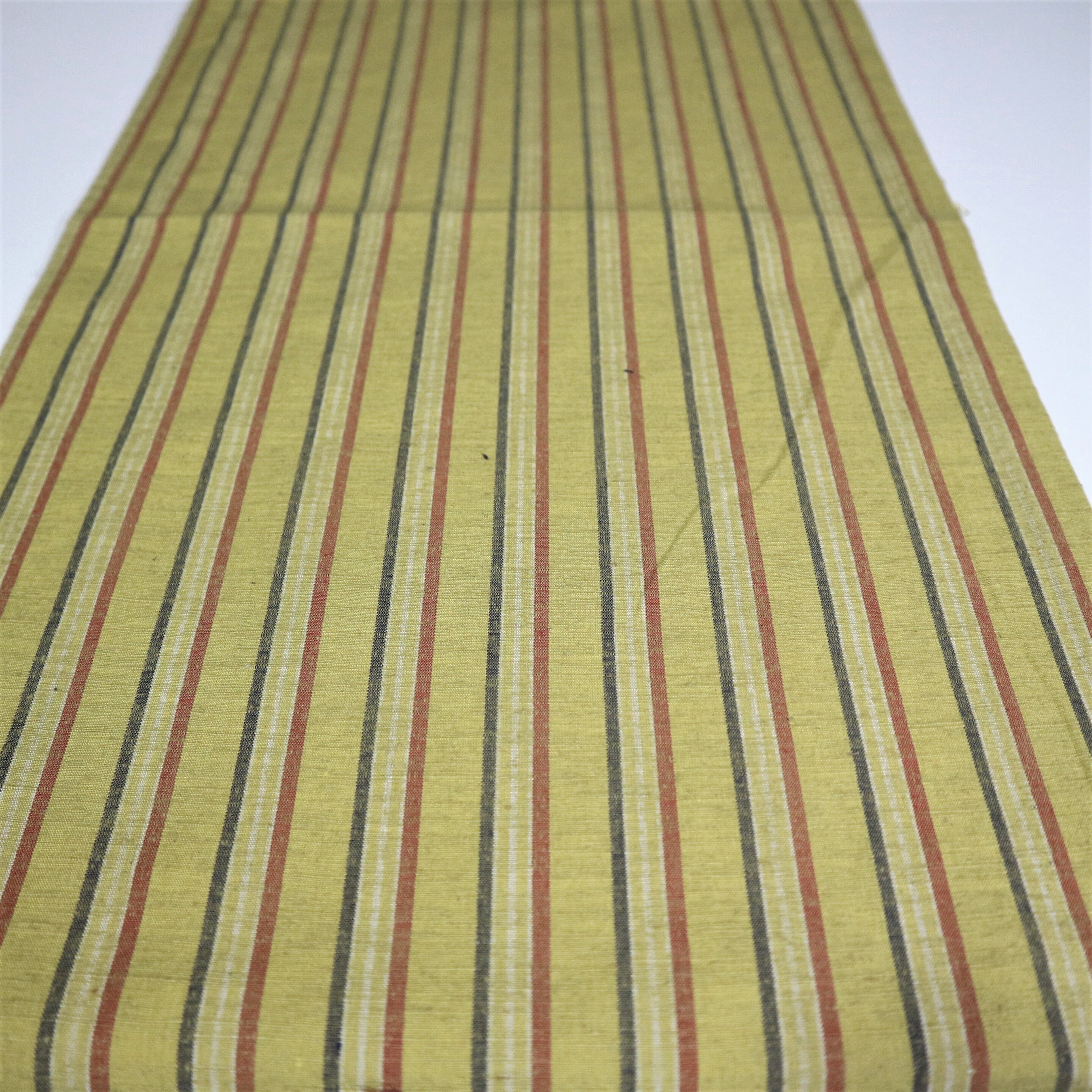 Vintage Kimono Fabric Silk White Yellow Leaves Classic 152m 59.8" inches O51 