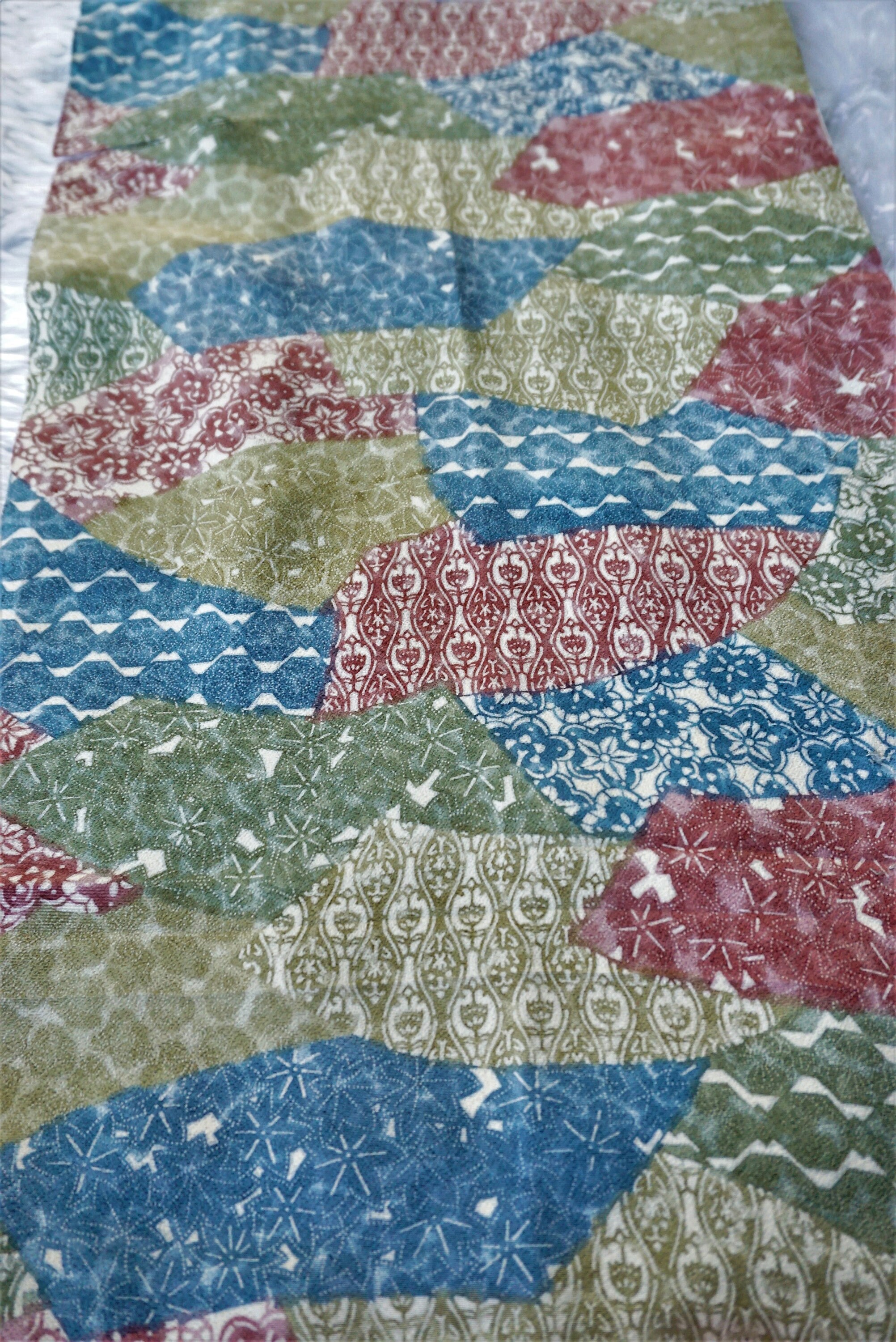 Vintage Kimono Quilt Fabric Silk Mix Color Art Classic Style 128cm I37 