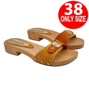 Classic orange clogs with buckle - size 38 - GL102 ARANCIO