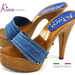 women's clogs in denim -K9101 JEANS