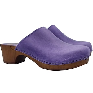 Purple clogs on sale