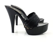 Lacquered Leather Black Clogs - K9504-NERO-PELLE