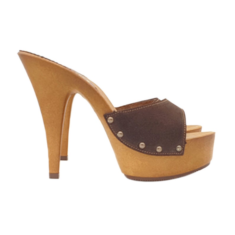 Kiara Shoes Mule in Brown Suede Heel 13 Cm K93001 CAM - Etsy