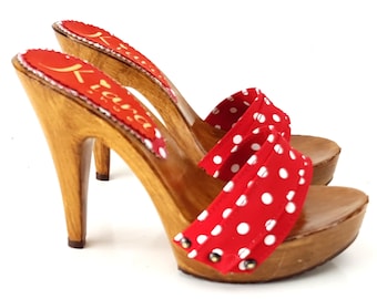 red polka dot heels