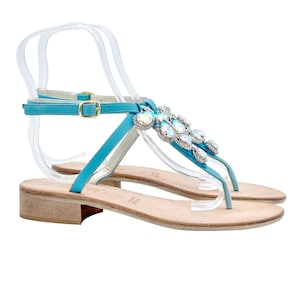 Jewel flat sandals in leather heel 3 cm - size 37 - PT377 TURCH