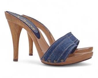 Clogs in denim heel 12 - KM7101 JEANS