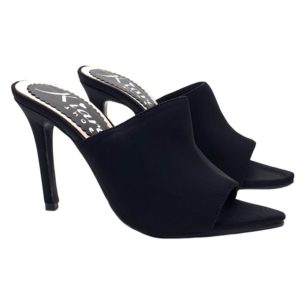 Women's black Mules Heel 11 cm KC016 NERO Etsy