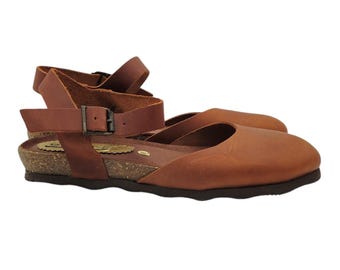 Handmade Women's Sandals with Leather Upper - Made in Italy - MY143 CUOIO