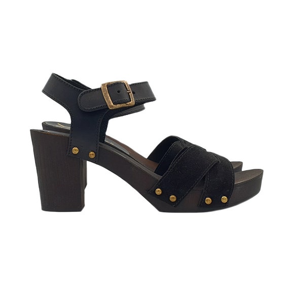 Black Sandals with ankle Strap 100% handmade KC13 NERO