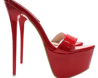 Sexy red patent leather sandals - KH102 ROSSO