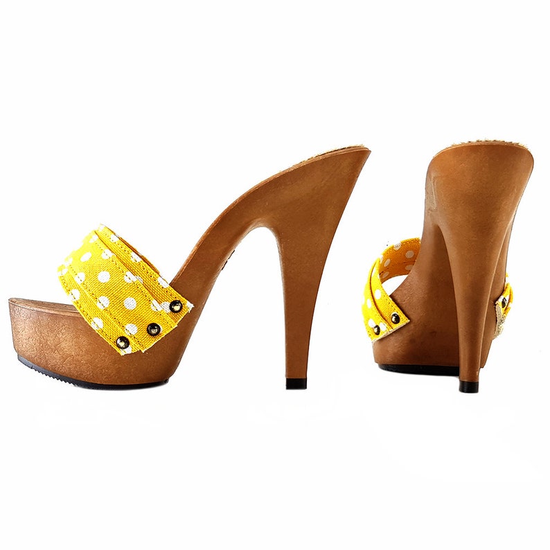 Women's Yellow Clogs Made in Italy K9301 GIALLO POIS Etsy