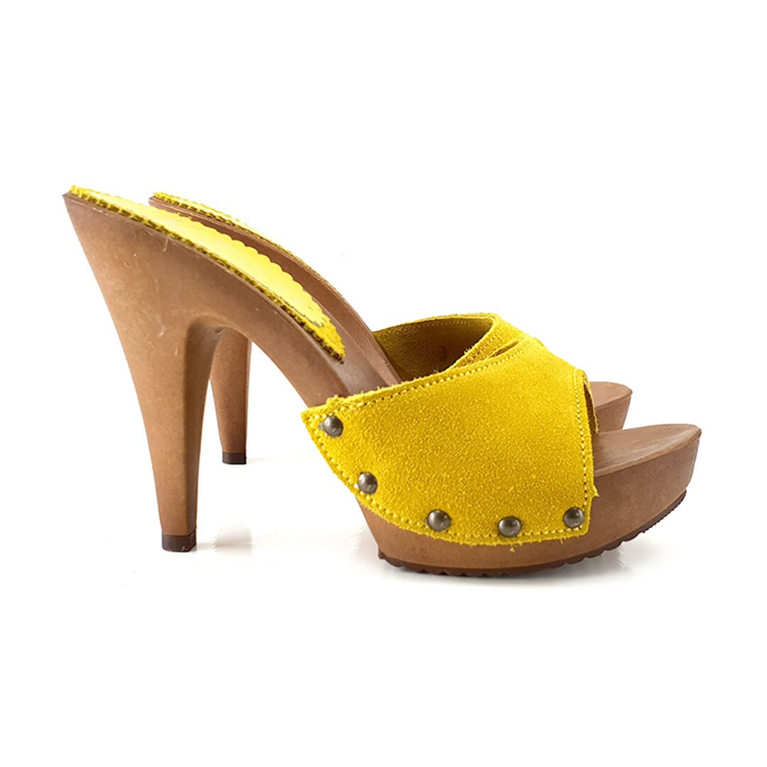 ZOCCOLI CON TACCO 12 CM- made in italy-ZOCCOLI fatti a mano