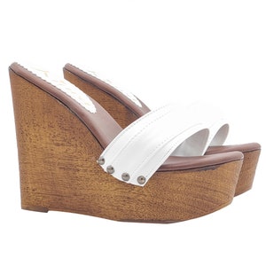 Chaussures femme blanches compensées avec talon confortable 13 - Made in Italy - KZ3101 BIANCO