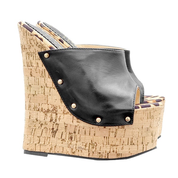 cork wedge high heels