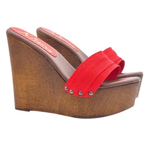 Sandales compensées rouges avec talon confortable 13 - Made in Italy - KZ3101 ROSSO