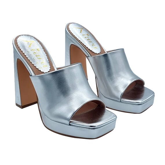 Mules argentees talons cheap