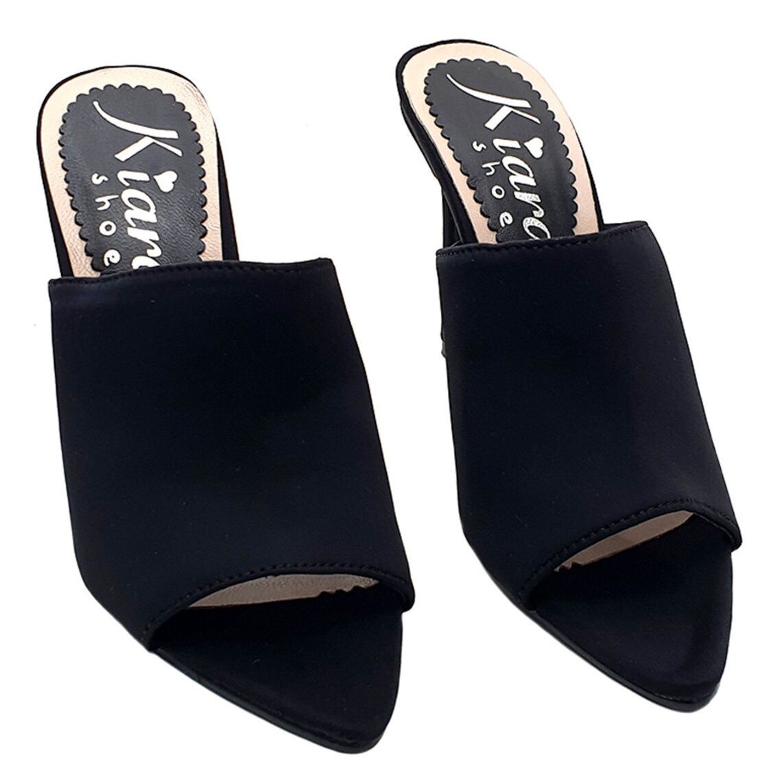 Women's Black Mules Heel 11 Cm KC016 NERO Etsy