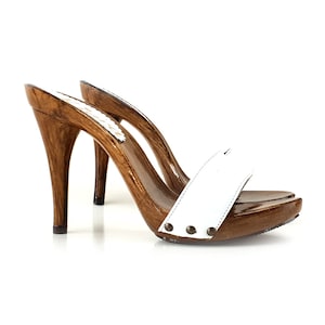 white Leather stiletto -KM7103 BIANCO