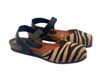 Women's sandals with synthetic leather upper - MY143 ZEB BROWN