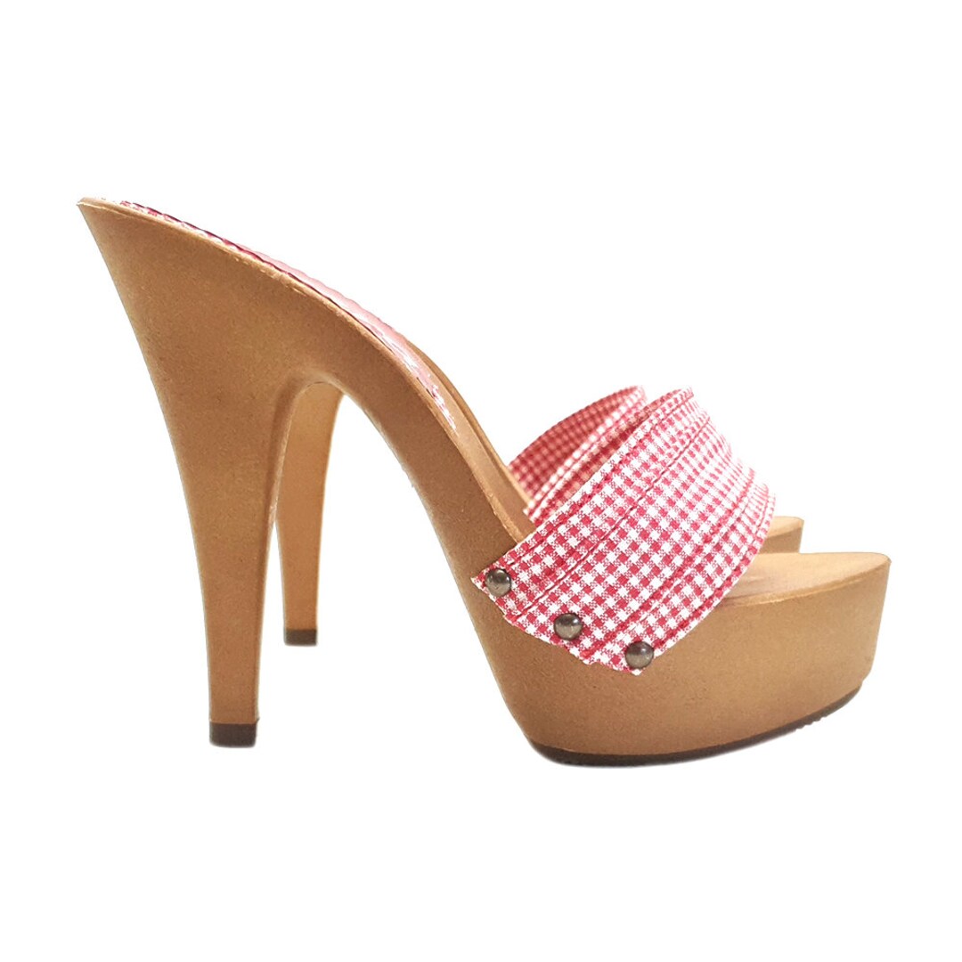 Women's Red Clogs Pin up Style Made in Italy K9301 ROSSO PIN UP Etsy