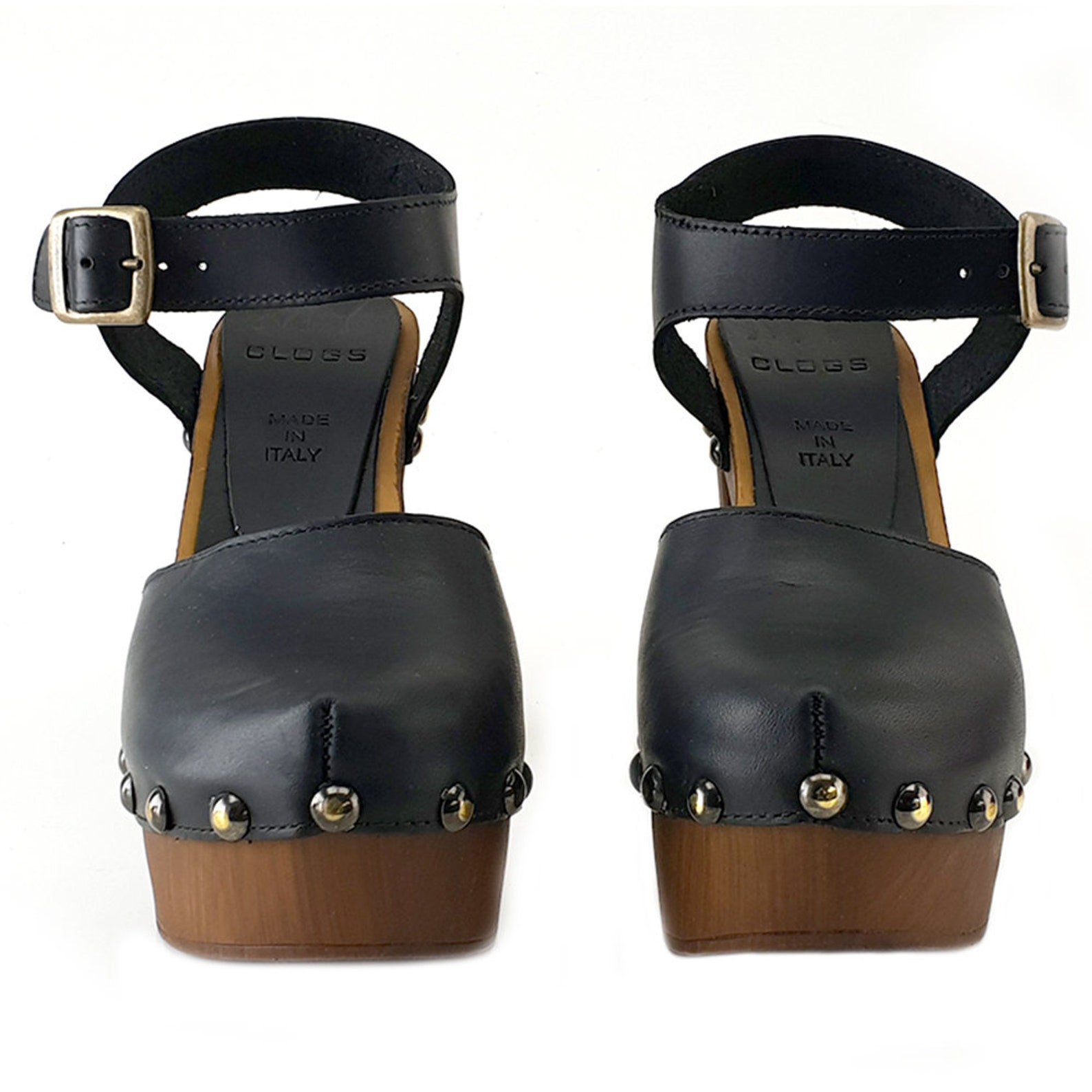 Comp Toe Mule Closed Toe Mules With High Heel and Ankle Strap - Handmade in Italy ...