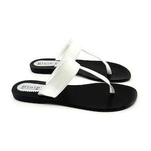 italian sandals with white leather upper made in italy -PS400 BIANCO