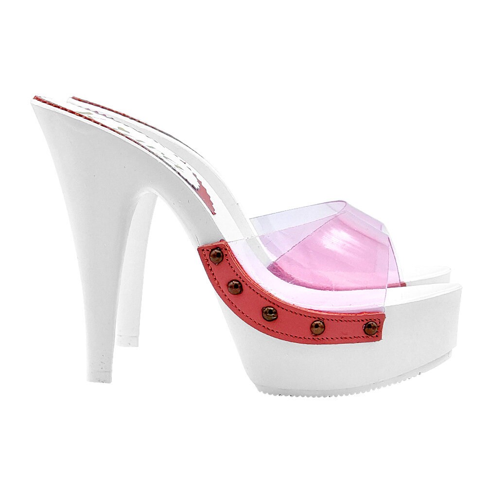 Transparent White Sandals With Pink 