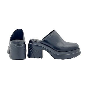 Black Swedish clogs with 8 heel Made in Italy KC06 NERO image 5