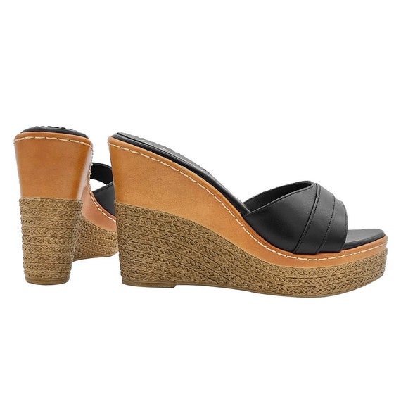 Zeppe nere di clearance pelle