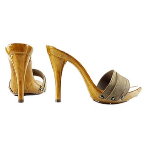 Mules Femme KIARA SHOES - Talon Aiguille 12 Cm - Ocre - Fabriqué En Italie - Tailles 35 à 42 - Neuf
