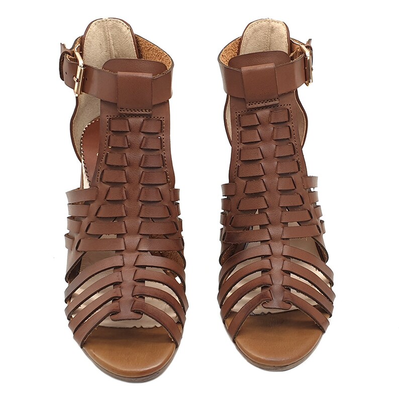 camel colored gladiator sandals