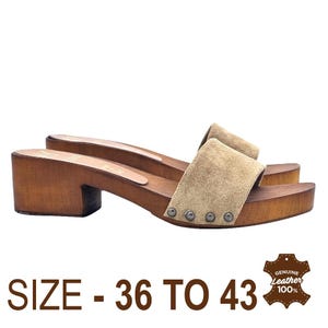 Low mules in taupe suede with 4.5 cm heel - Made in Italy - MY901 CAM TAUPE