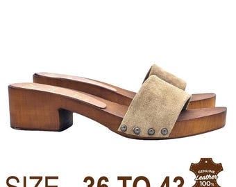 Low mules in taupe suede with 4.5 cm heel - Made in Italy - MY901 CAM TAUPE