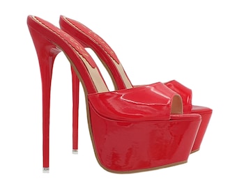 Sexy high heel CLOGS stiletto - KH20 VER ROSSO