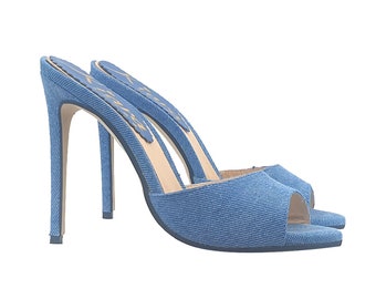 denim stilettos