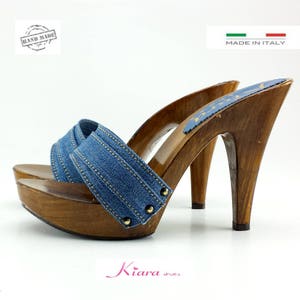 sexy clogs in denim made in italy -K21101 JEANS