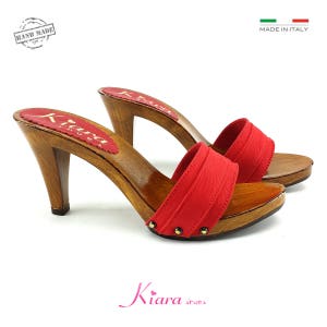 clogs with red upper heel 9 -K6101 ROSSO