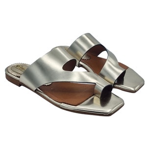 Low women&#39;s clogs in gold leather - Made in Italy - GM124 ORO