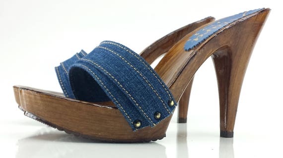 sexy clogs in denim made in italy K21101 JEANS