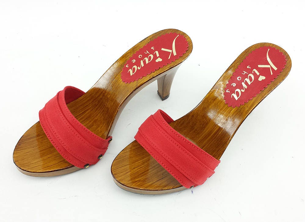 Clogs With Red Upper Heel 9 -K6101 ROSSO - Etsy