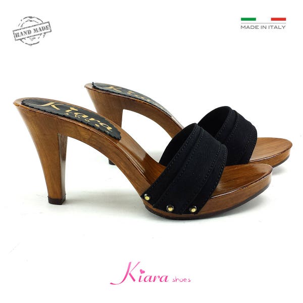 Clogs with black upper heel 9 -K6101 NERO