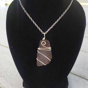 Sea glass Necklace, Authentic, Silver, Wire Wrapped