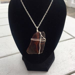 Sea glass Necklace, Authentic, Silver, Wire Wrapped