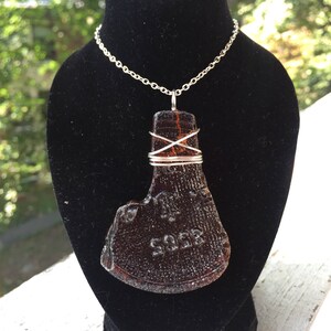 Sea glass Necklace, Authentic, Silver, Wire Wrapped
