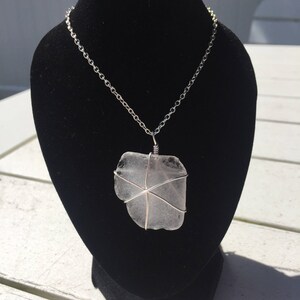Sea glass Necklace, Authentic, Silver, Wire Wrapped