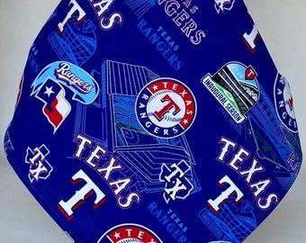 Bandana MLB Texas Rangers Baumwolle Bandana auf blauem Hintergrund “Inaugural Season” Druck Baumwollschal für Sportfan