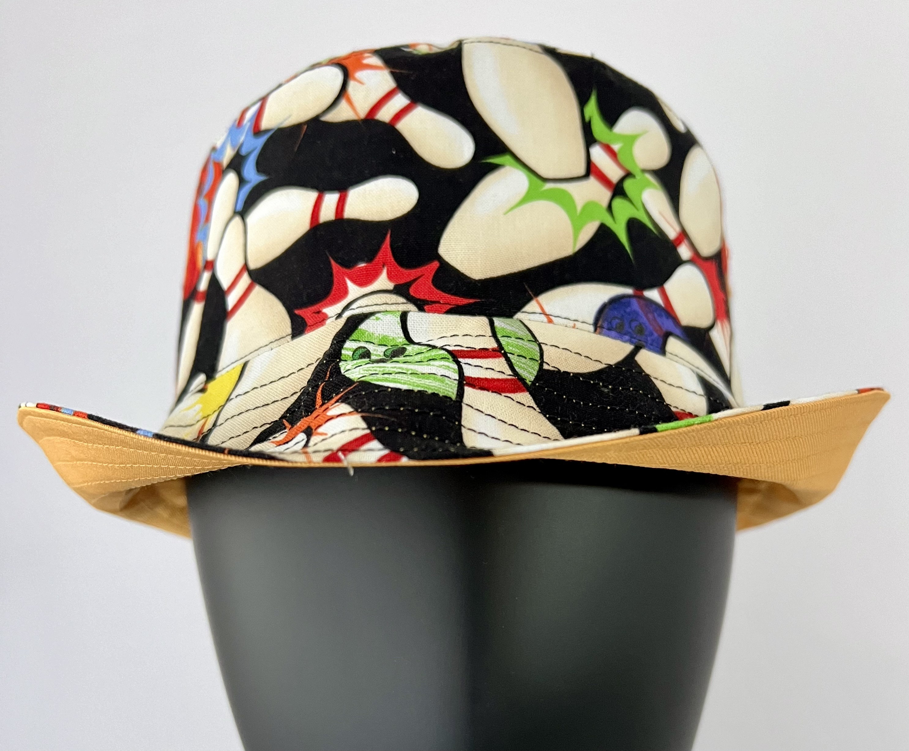 Reversible bucket hat handmade patchwork roses stealie SYF piano ❤️⚡️? grateful I made a patchwork bucket hat out of scraps today .. ? ? main image 2
