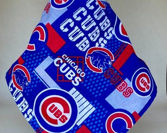 Bandana MLB Baseball Chicago Cubs Bandana foulard en coton bleu Foulard de baseball Go Cubs Wrigley Field, imprimé bloc